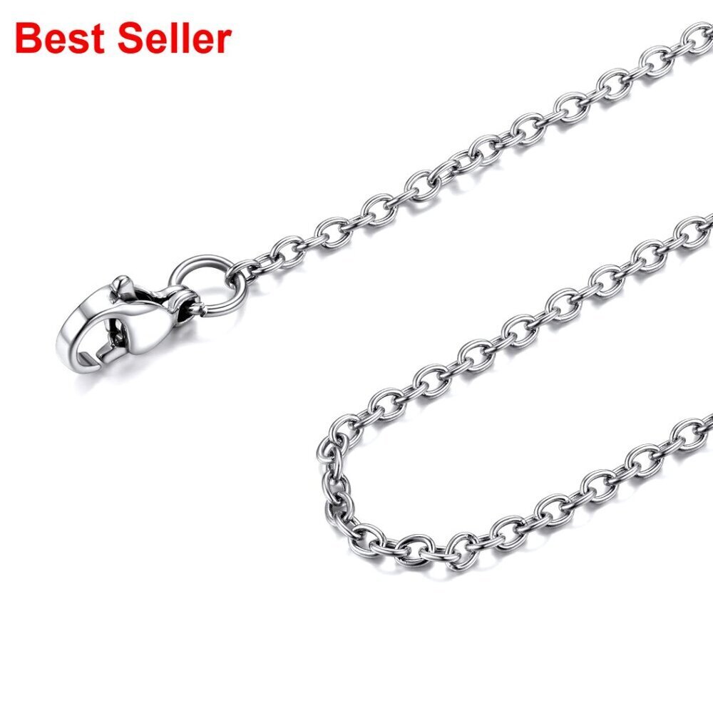 Stainless Steel Cable Chain Necklace Hypoallergenic 18 Inch